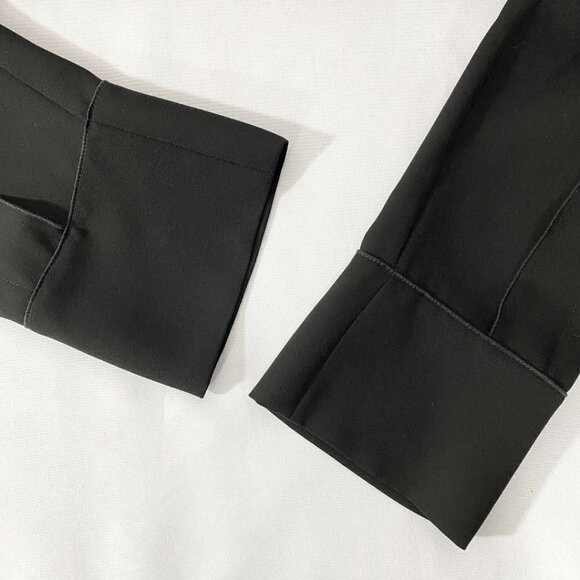 LUISA CERANO BLACK LACE UP NECKLINE SHEER BLOUSE - 6 - Picture 8 of 10